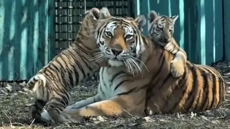 "Қазірден-ақ мінезді": Алматы хайуанаттар бағында амур жолбарыстарының үш шөнжігі дүниеге келді