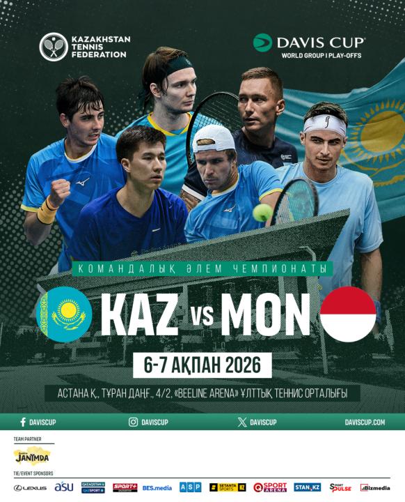 Дэвис кубогы: Қазақстан құрамасы Монакомен кездеседі